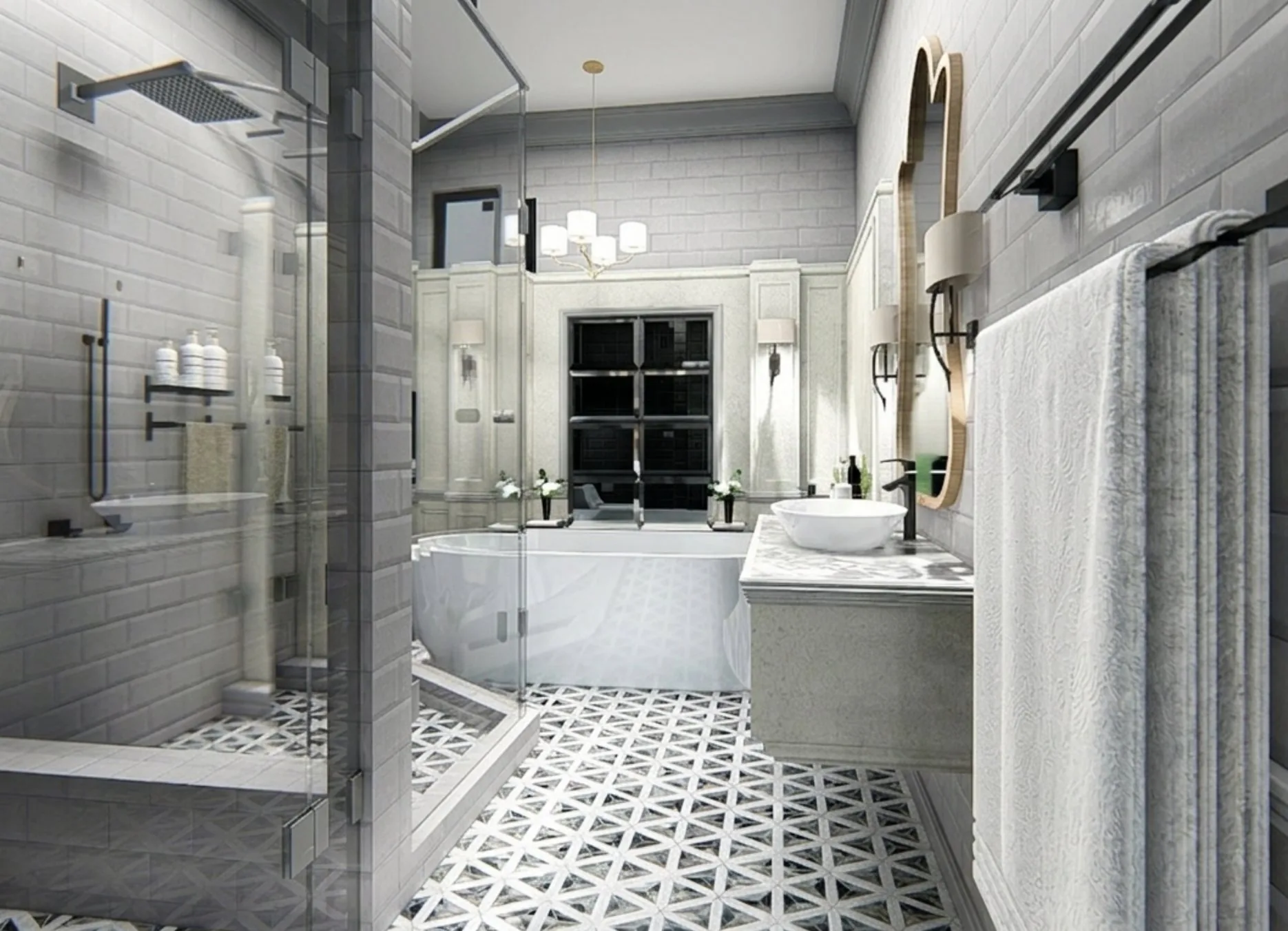 Monochrome bathroom