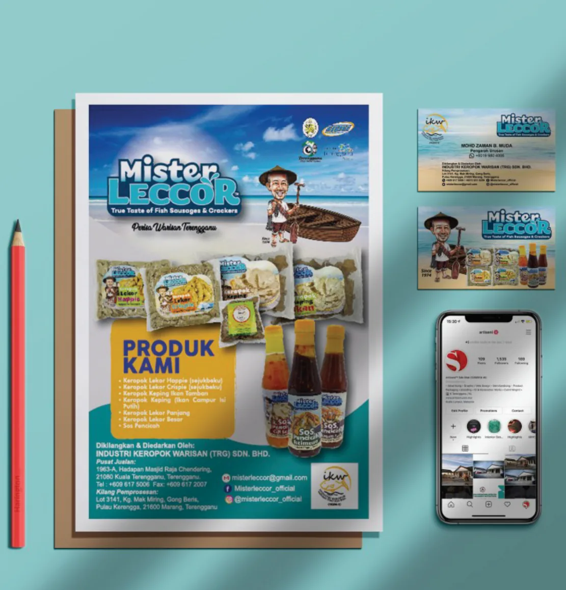 Mister Leccor flyer and business cards