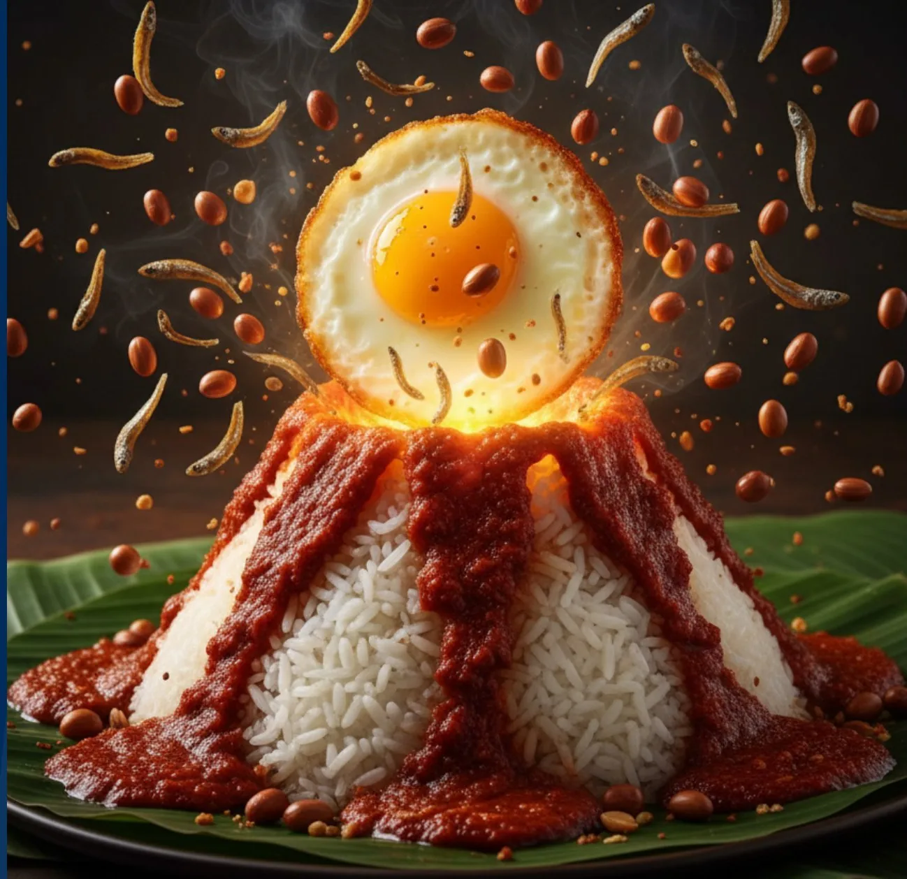 Nasi lemak volcano