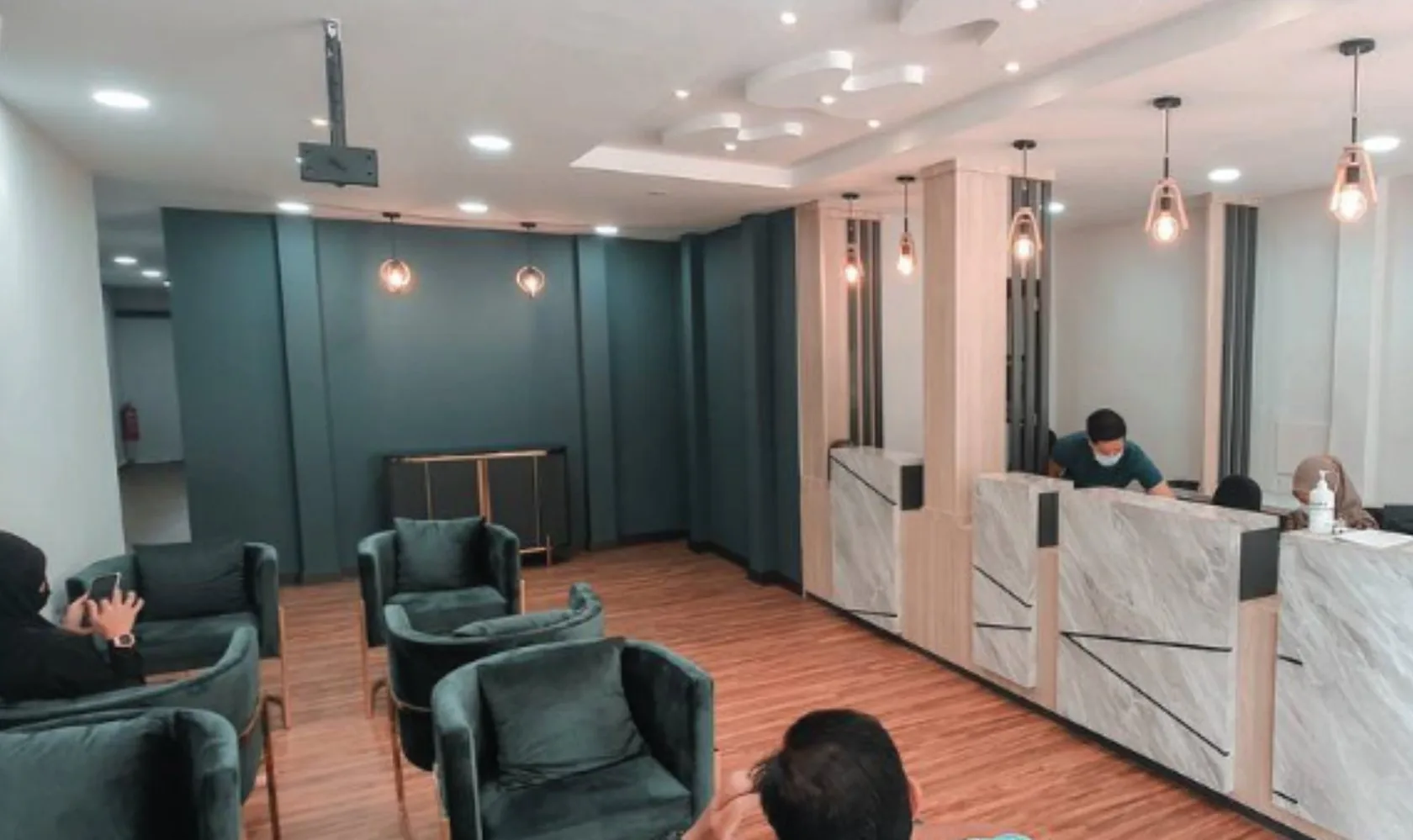 Completed reception interior