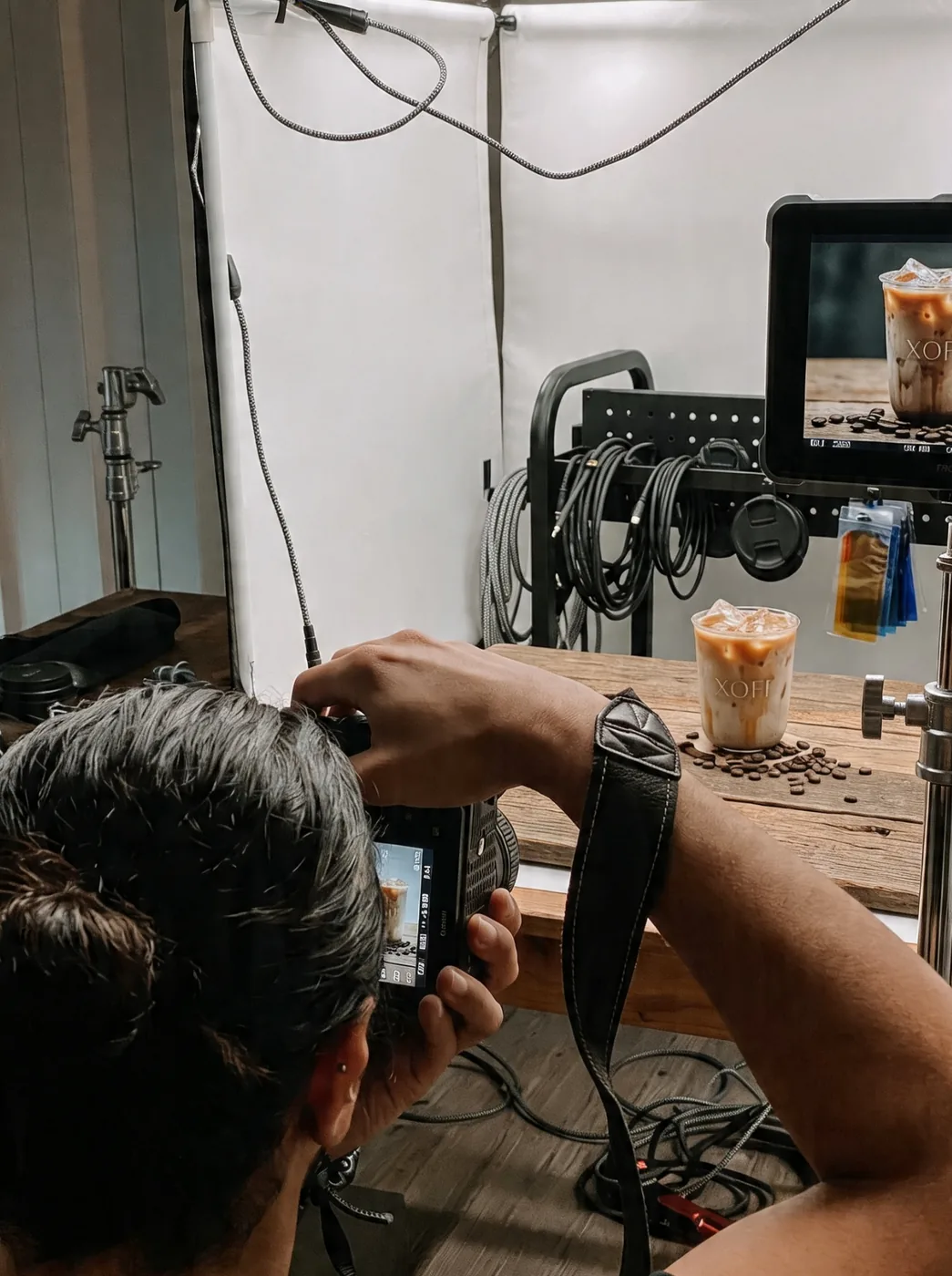 Iced coffee product shoot